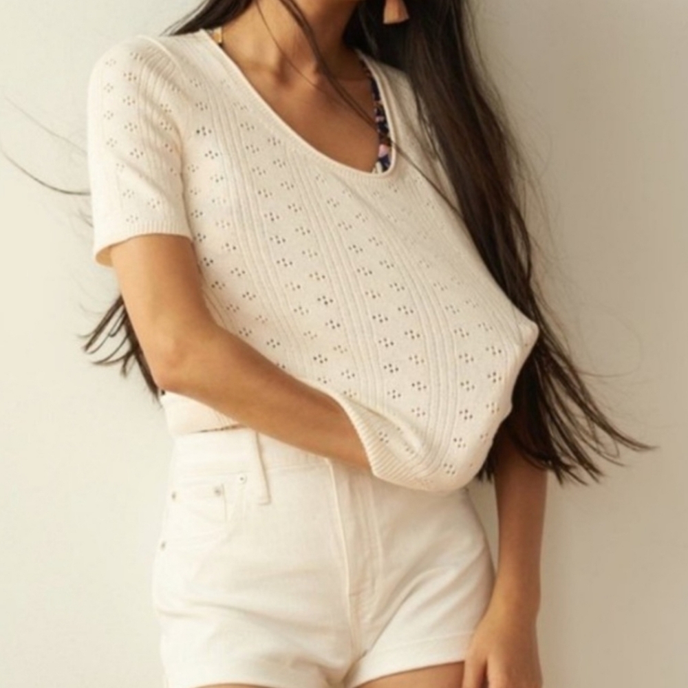 Madewell Pointelle Willford Sweater Size XL